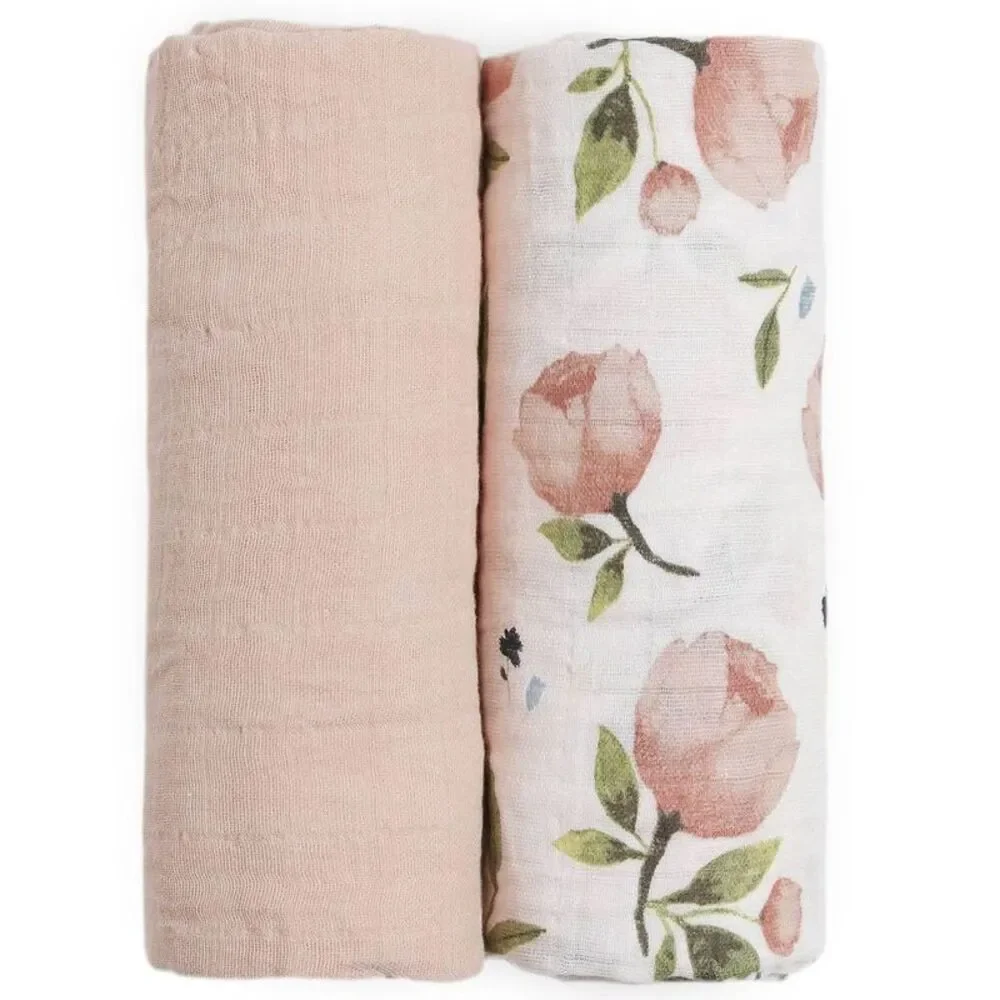 Little Unicorn Organic Swaddle Gift Set - Watercolor Floret - 2pk